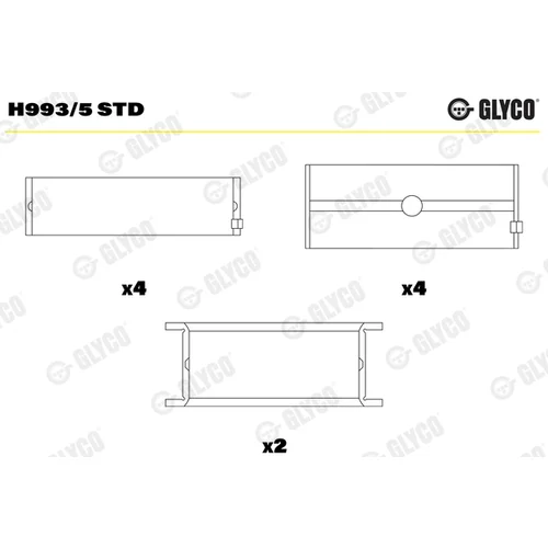 Ložisko kľukového hriadeľa GLYCO H993/5 STD