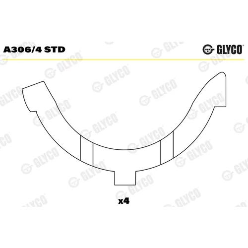 Vymedzovacia podložka pre kľukový hriadeľ GLYCO A306/4 STD