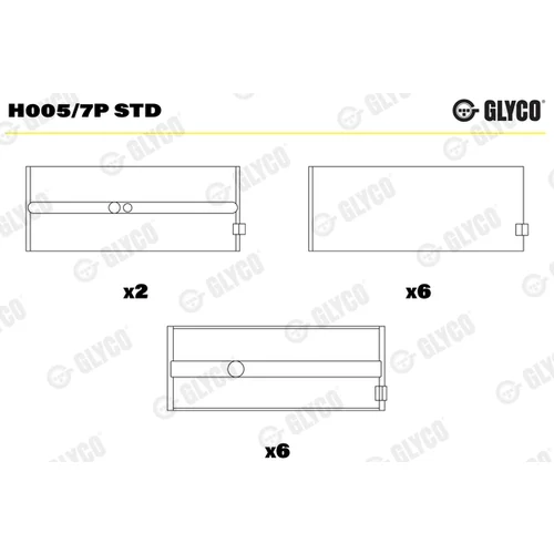 Ložisko kľukového hriadeľa H005/7P STD /GLYCO/