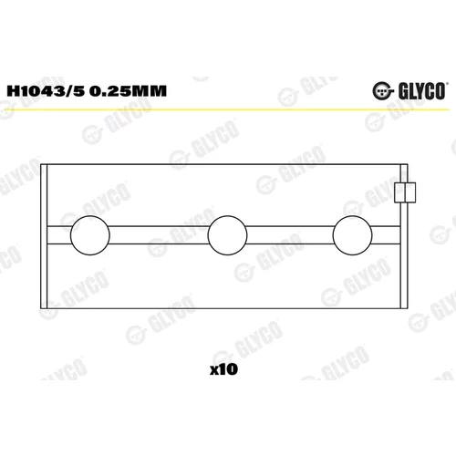 Ložisko kľukového hriadeľa GLYCO H1043/5 0.25mm