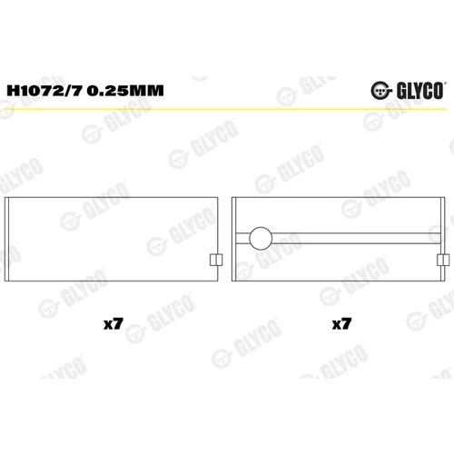 Ložisko kľukového hriadeľa GLYCO H1072/7 0.25mm