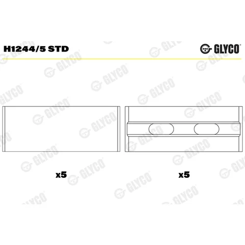 Ložisko kľukového hriadeľa GLYCO H1244/5 STD