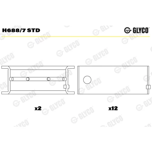 Ložisko kľukového hriadeľa GLYCO H688/7 STD