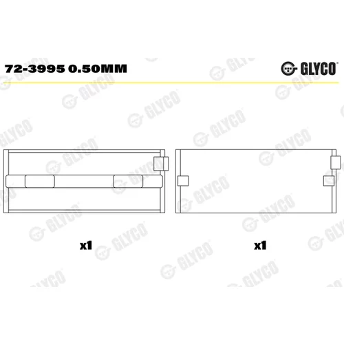 Ložisko kľukového hriadeľa GLYCO 72-3995 0.50mm