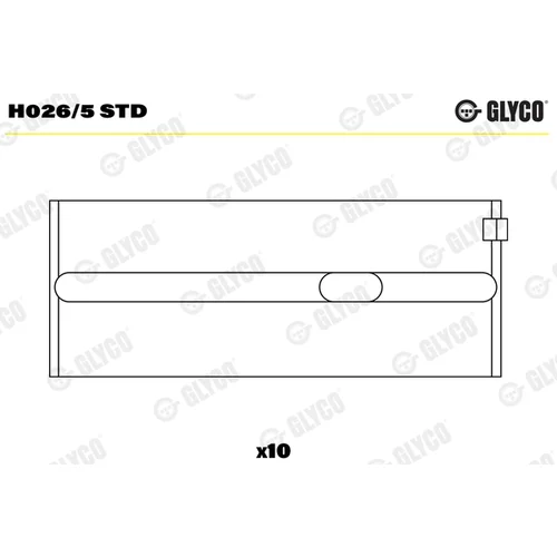 Ložisko kľukového hriadeľa GLYCO H026/5 STD