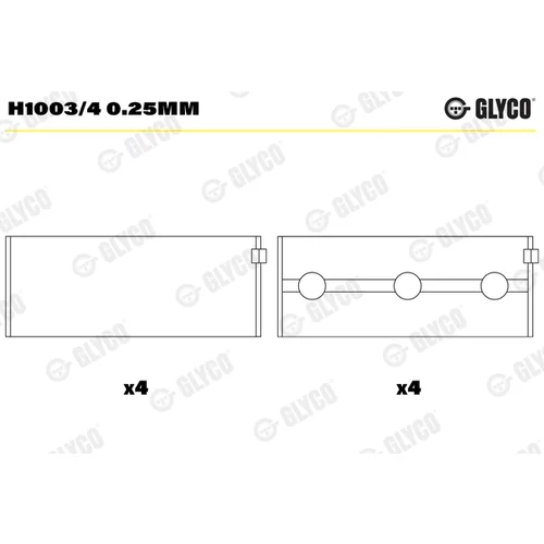 Ložisko kľukového hriadeľa GLYCO H1003/4 0.25MM