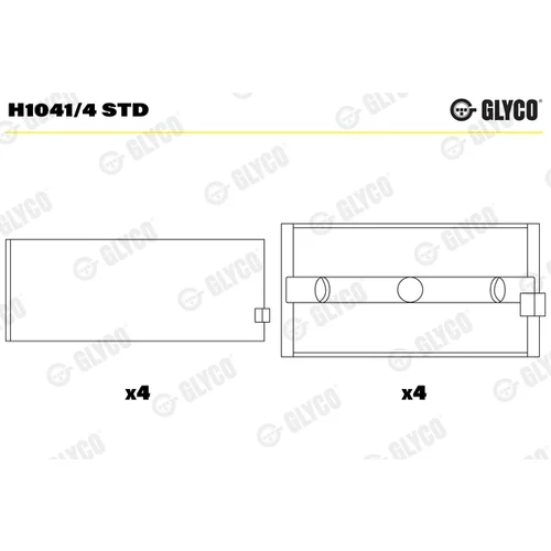 Ložisko kľukového hriadeľa GLYCO H1041/4 STD