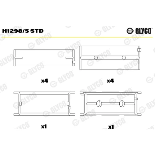 Ložisko kľukového hriadeľa GLYCO H1298/5 STD