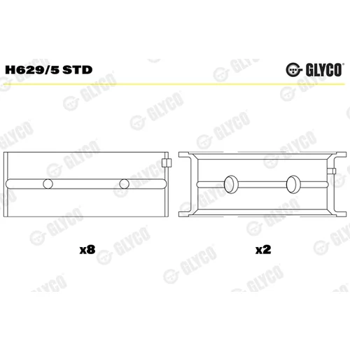 Ložisko kľukového hriadeľa GLYCO H629/5 STD