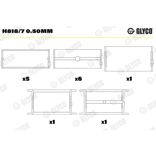 Ložisko kľukového hriadeľa GLYCO H818/7 0.50mm