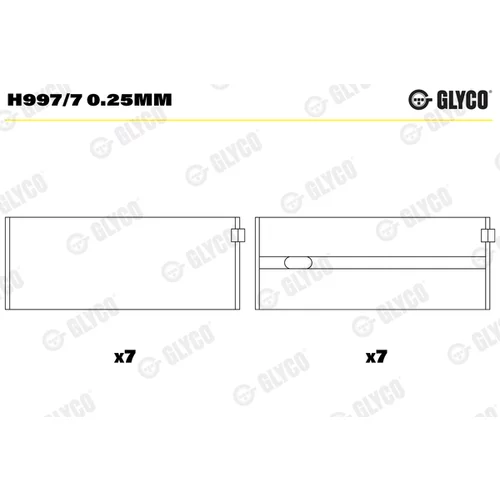 Ložisko kľukového hriadeľa GLYCO H997/7 0.25mm