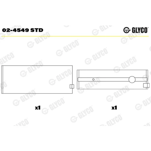 Ložisko kľukového hriadeľa GLYCO 02-4549 STD