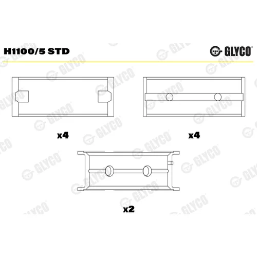 Ložisko kľukového hriadeľa GLYCO H1100/5 STD