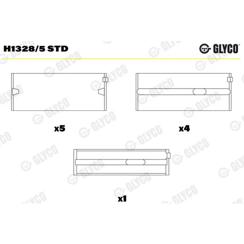 Ložisko kľukového hriadeľa GLYCO H1328/5 STD - obr. 1