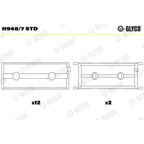 Ložisko kľukového hriadeľa GLYCO H948/7 STD