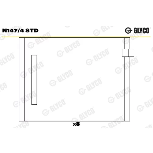 Ložisko vačkového hriadeľa GLYCO N147/4 STD