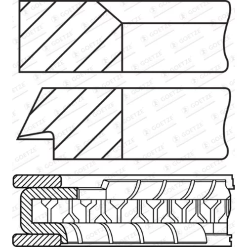 Sada piestnych krúžkov GOETZE ENGINE 08-451600-00 - obr. 1