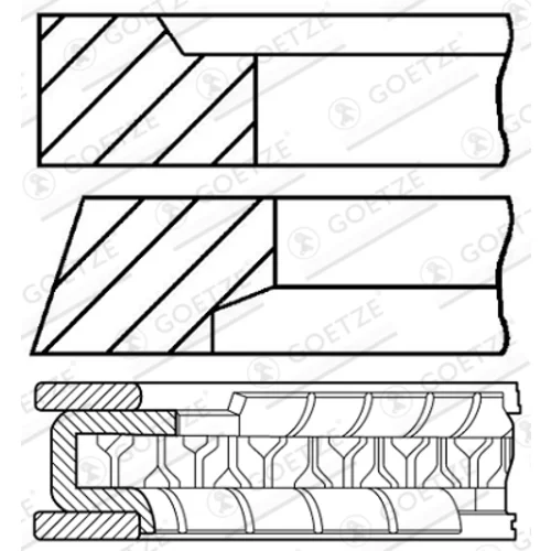 Sada piestnych krúžkov GOETZE ENGINE 08-786800-00