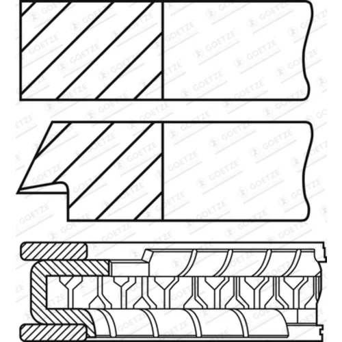 Sada piestnych krúžkov GOETZE ENGINE 08-437407-00 - obr. 1
