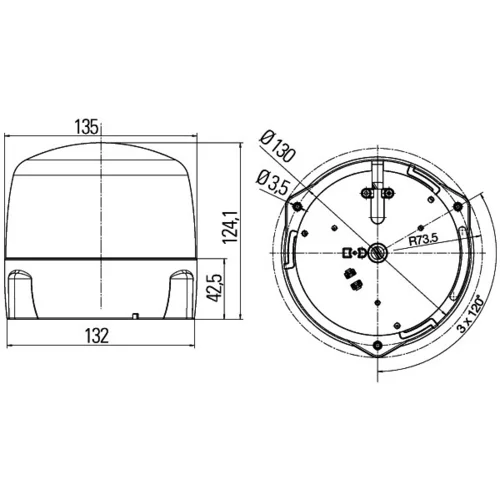 Výstražný otočný maják HELLA 2RL 010 979-101 - obr. 1