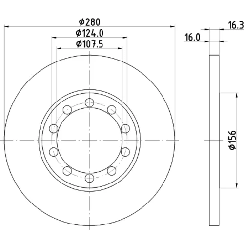 Brzdový kotúč HELLA 8DD 355 113-291 - obr. 3