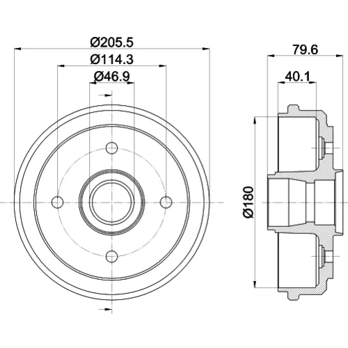 Brzdový bubon HELLA 8DT 355 300-561 - obr. 3