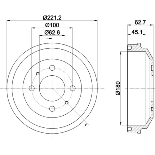 Brzdový bubon HELLA 8DT 355 302-681 - obr. 3