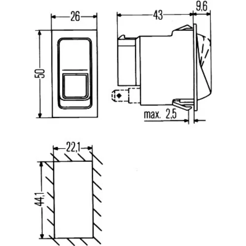 Spínač HELLA 6EH 004 570-021 - obr. 1