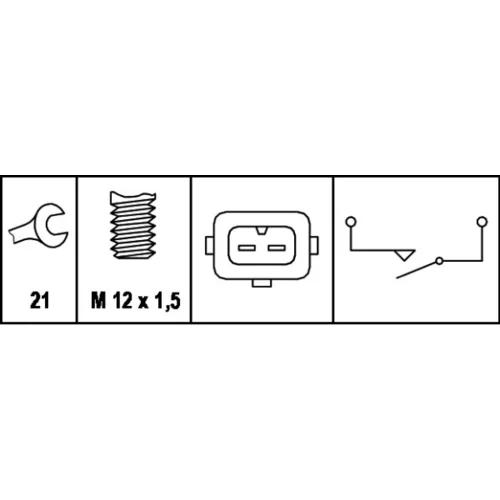 Spínač cúvacích svetiel 6ZF 007 673-001 /HELLA/ - obr. 1