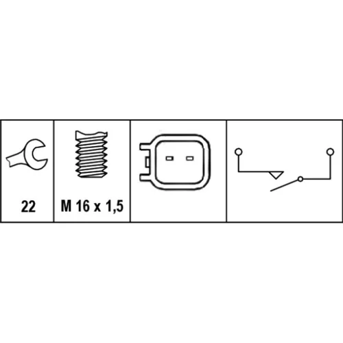 Spínač cúvacích svetiel 6ZF 010 965-031 /HELLA/ - obr. 1