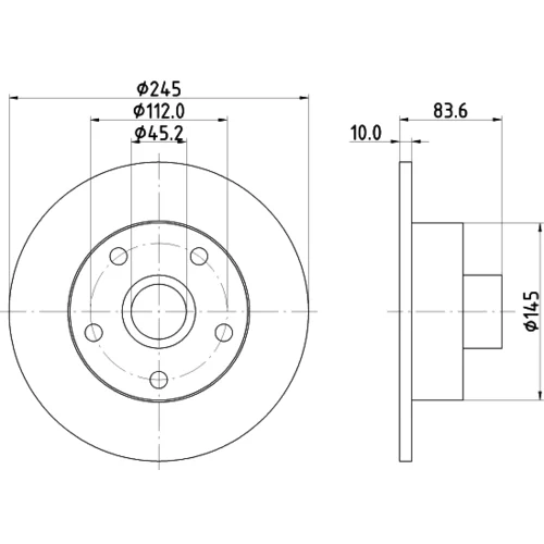 Brzdový kotúč HELLA 8DD 355 104-231 - obr. 3