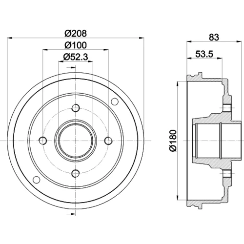 Brzdový bubon HELLA 8DT 355 300-351 - obr. 3