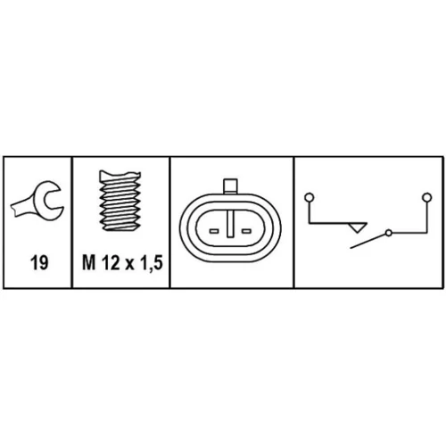 Spínač cúvacích svetiel 6ZF 008 621-261 /HELLA/ - obr. 1