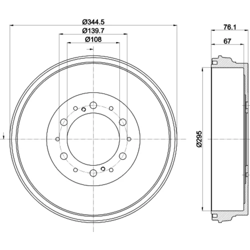 Brzdový bubon HELLA 8DT 355 303-141 - obr. 3