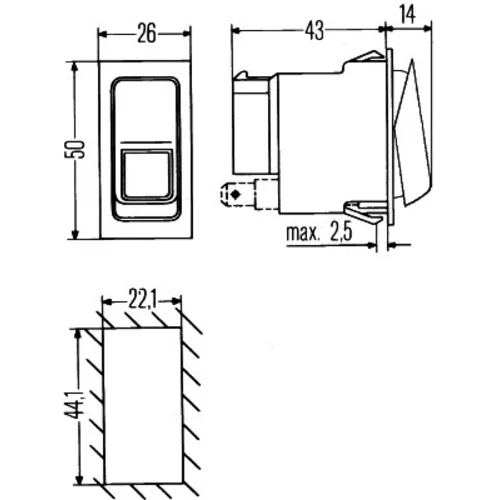 Spínač HELLA 6GM 007 832-251 - obr. 1