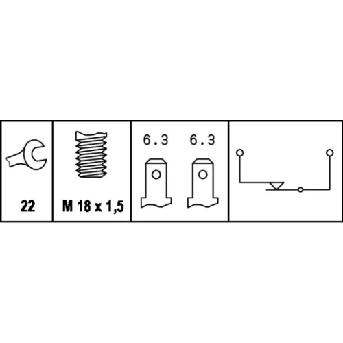 Spínač cúvacích svetiel HELLA 6ZF 004 843-001 - obr. 1