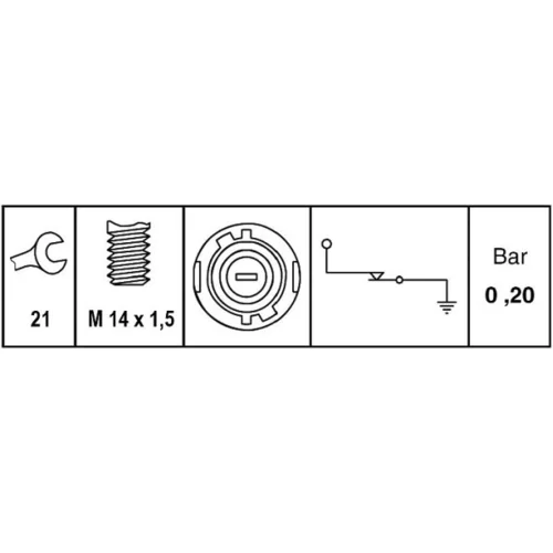 Olejový tlakový spínač HELLA 6ZL 009 600-051 - obr. 1