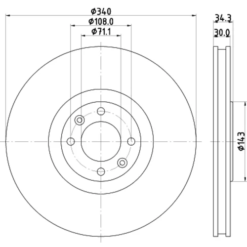 Brzdový kotúč 8DD 355 119-641 /HELLA/ - obr. 3