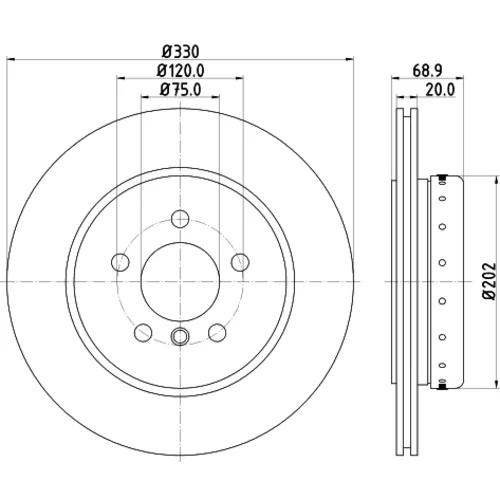 Brzdový kotúč 8DD 355 120-671 /HELLA/ - obr. 3