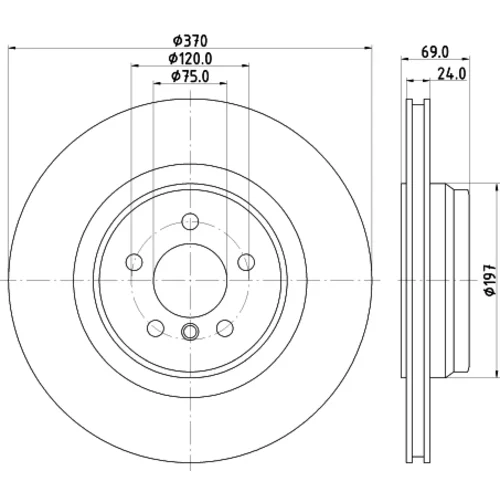 Brzdový kotúč 8DD 355 125-091 /HELLA/ - obr. 3