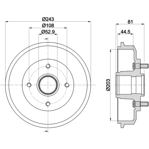 Brzdový bubon HELLA 8DT 355 300-261 - obr. 3