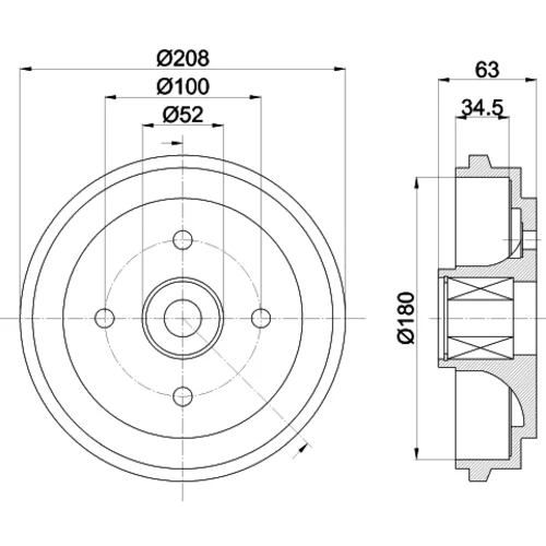 Brzdový bubon HELLA 8DT 355 300-991 - obr. 3