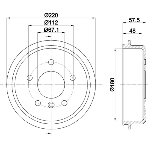 Brzdový bubon HELLA 8DT 355 301-451 - obr. 3