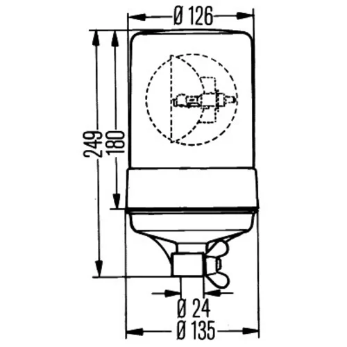 Výstražný otočný maják HELLA 2RL 004 957-101 - obr. 3