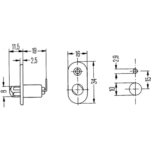 Spínač kontaktu dverí HELLA 6ZF 004 365-011 - obr. 1