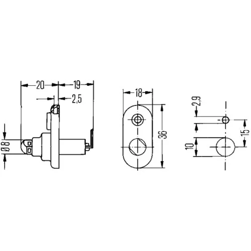 Spínač kontaktu dverí HELLA 6ZF 004 365-031 - obr. 1