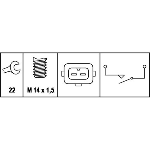 Spínač cúvacích svetiel HELLA 6ZF 008 621-151 - obr. 1