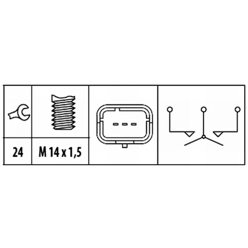 Spínač cúvacích svetiel 6ZF 181 612-071 /HELLA/ - obr. 1