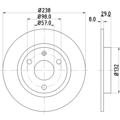 Brzdový kotúč HELLA 8DD 355 101-451 - obr. 3