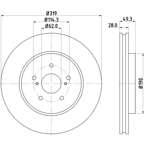 Brzdový kotúč 8DD 355 114-981 /HELLA/ - obr. 3